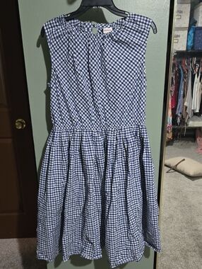 Merona Navy and White Gingham Sleeveless Casual Dress